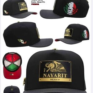 Nayarit Mexico Black Cap with Gold Logo